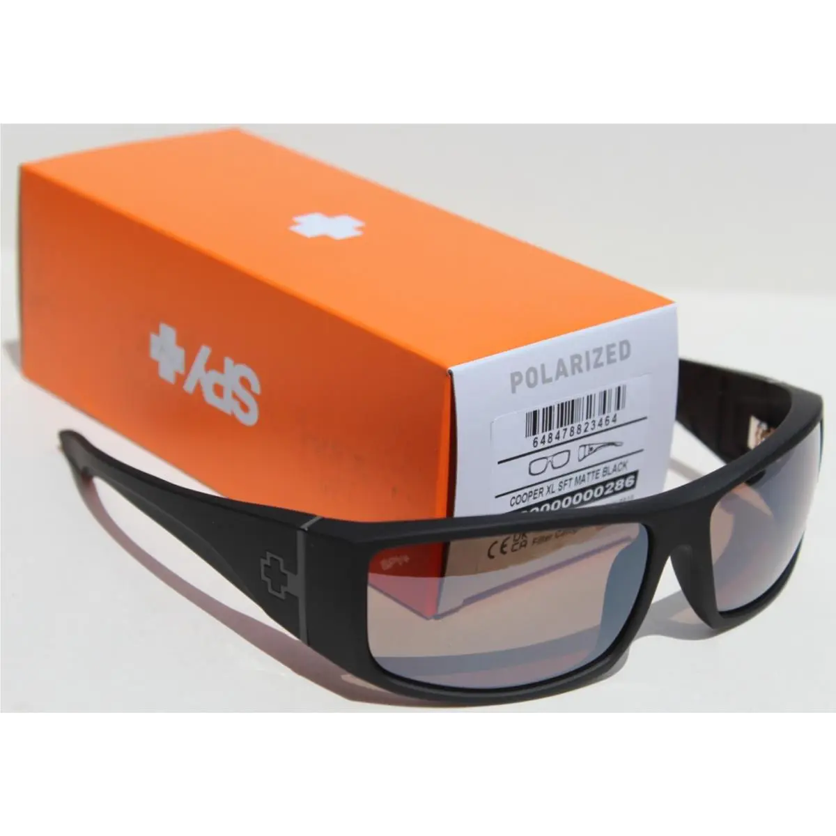 Spy Optics Cooper XL Polarized Sunglasses Soft Black/happy Boost Black Mirror
