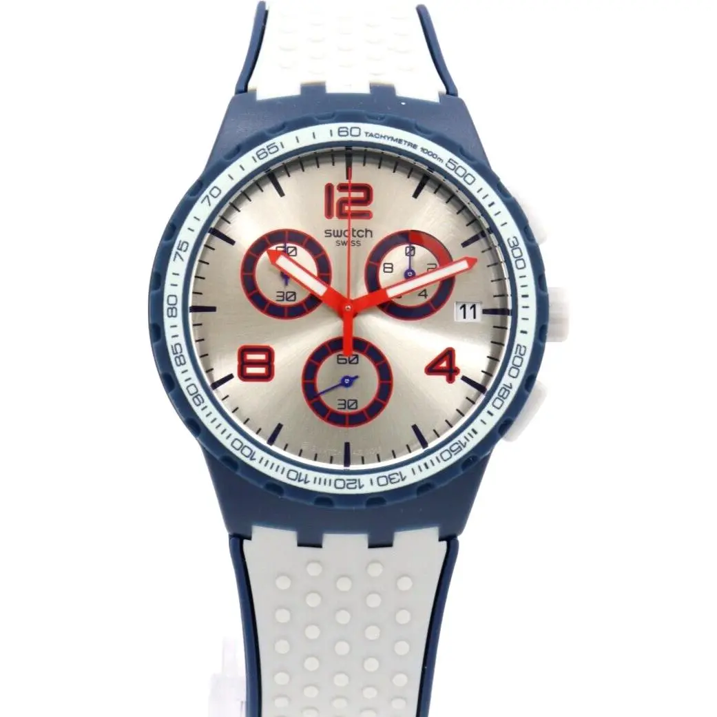 Swiss Swatch Originals Humpy Bumpy Silicone Chrono Men Watch 41mm SUSN411