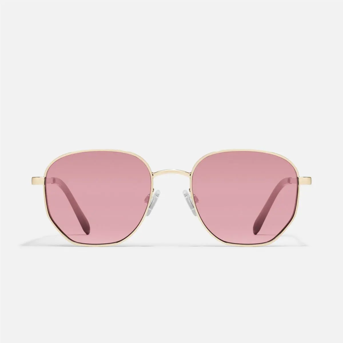 Quay Australia Big Time Geometric Sunglasses Authorized Quay Retailer Gold Frame / Peony Lens by QUAY