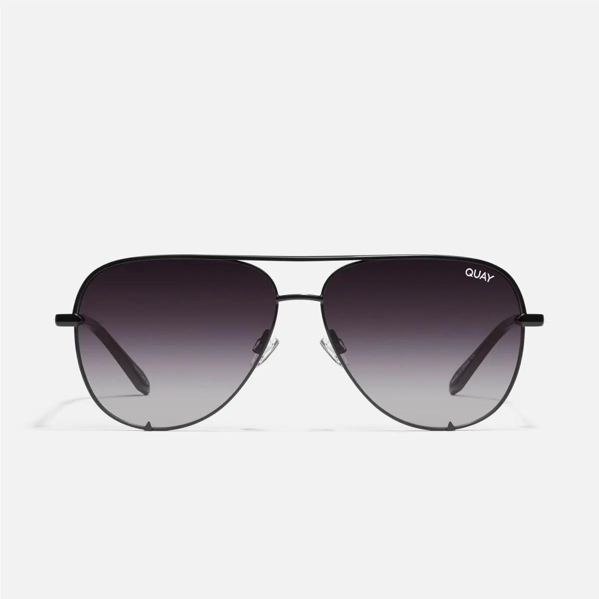 Quay Australia High Key Aviator Sunglasses Authorized Quay Retailer Black Frame / Fade Lens by QUAY