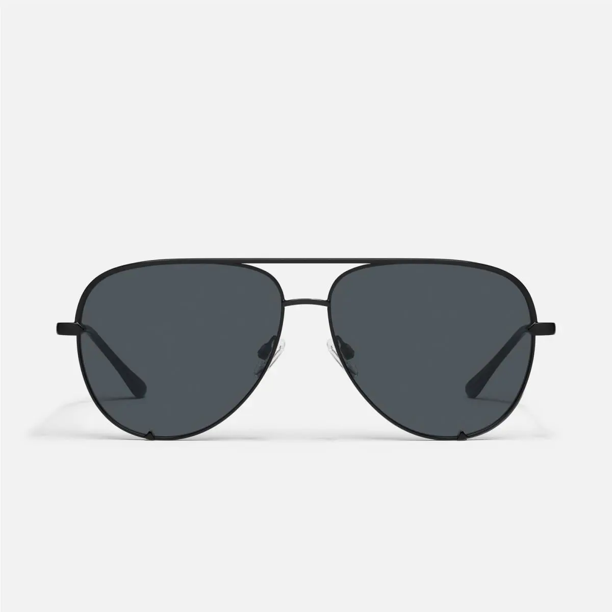 Quay Australia High Key Mini Aviator Sunglasses Authorized Quay Retailer Black Frame / Smoke Lens (Polarized) by QUAY