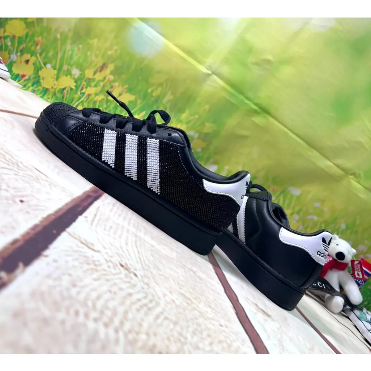 Adidas Originals Superstar II Women`s Black White Versatile Sneakers JH7098