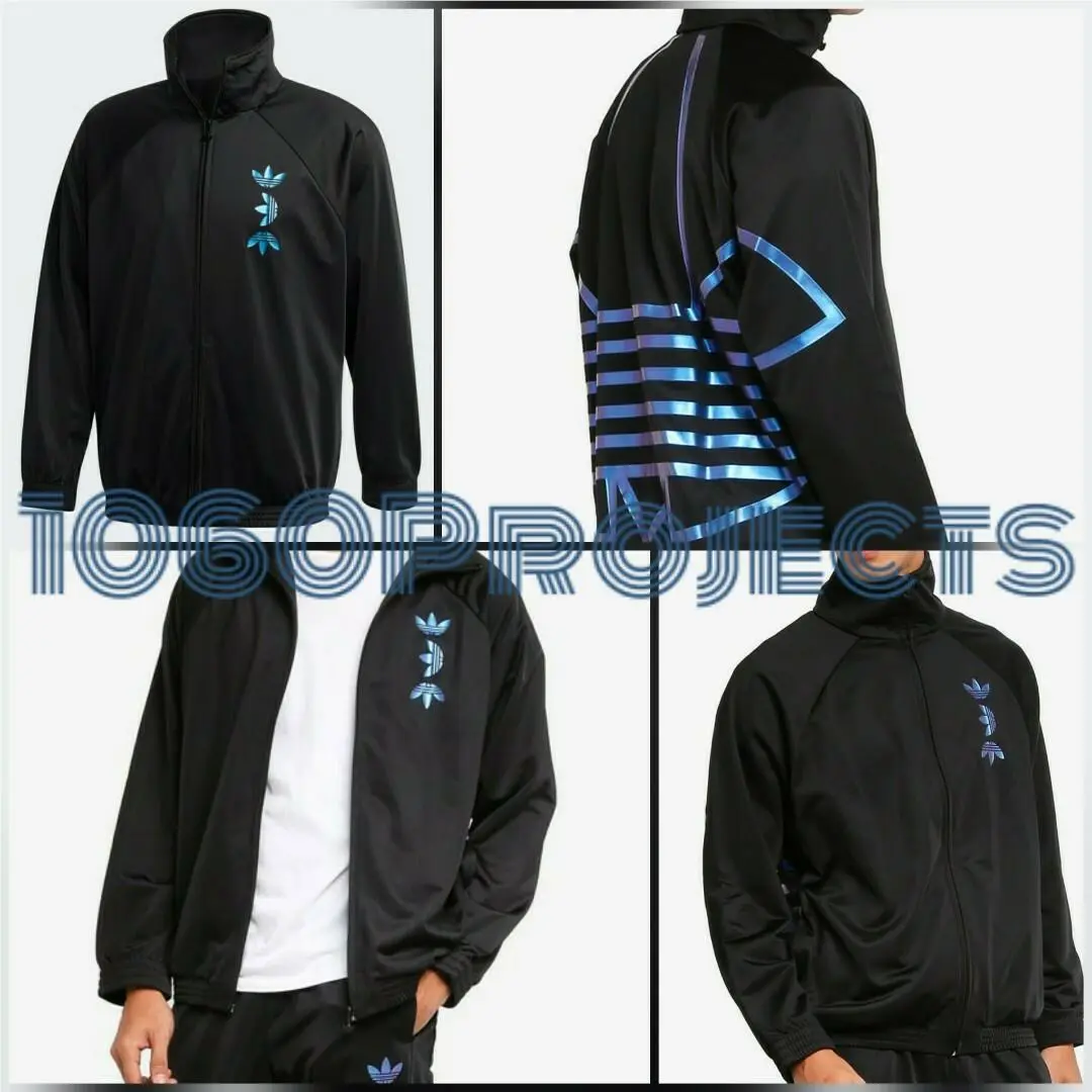 Adidas Originals Zeno Track Jacket Men`s Black Trefoil Logo Multiple Men`s Size