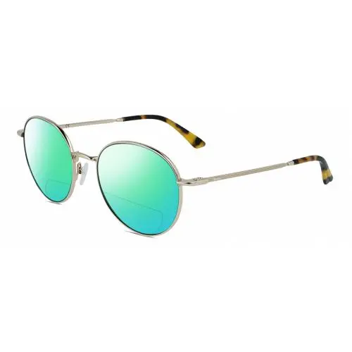 CK21127S Unisex Polarized Bifocal Sunglass Gold Tortoise Brown 54mm Green Mirror by Calvin Klein