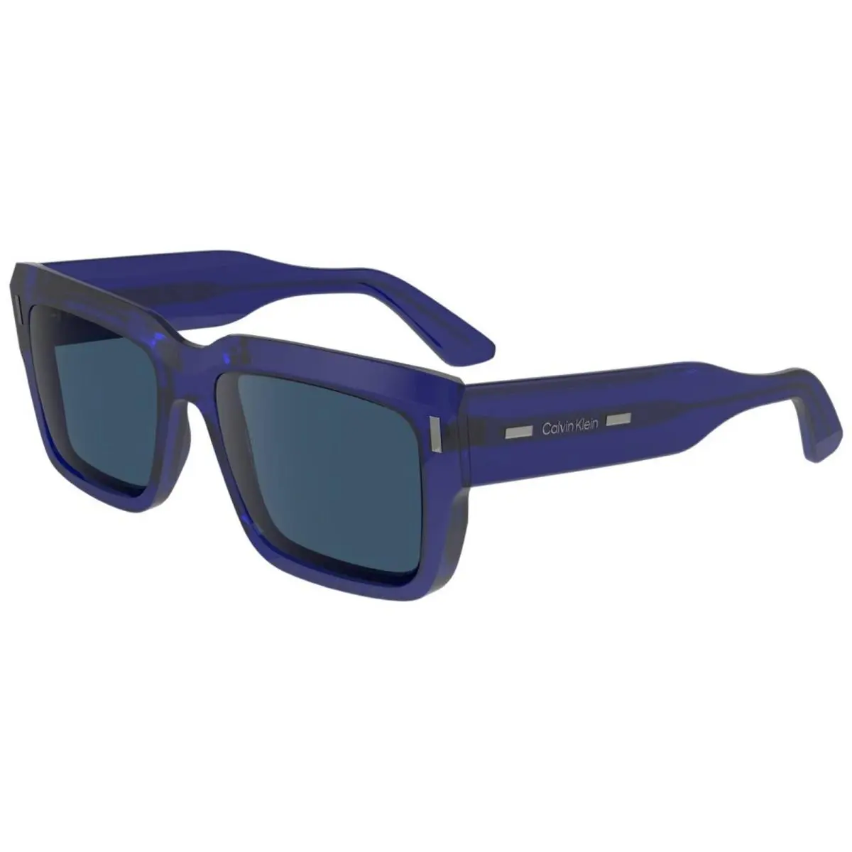 Calvin Klein Men`s Sunglasses Blue Acetate Rectangular Shape Frame CK23538S 400
