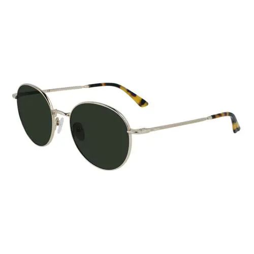 Calvin Klein CK21127S Unisex Round Sunglasses in Gold Tortoise Havana/green 54mm