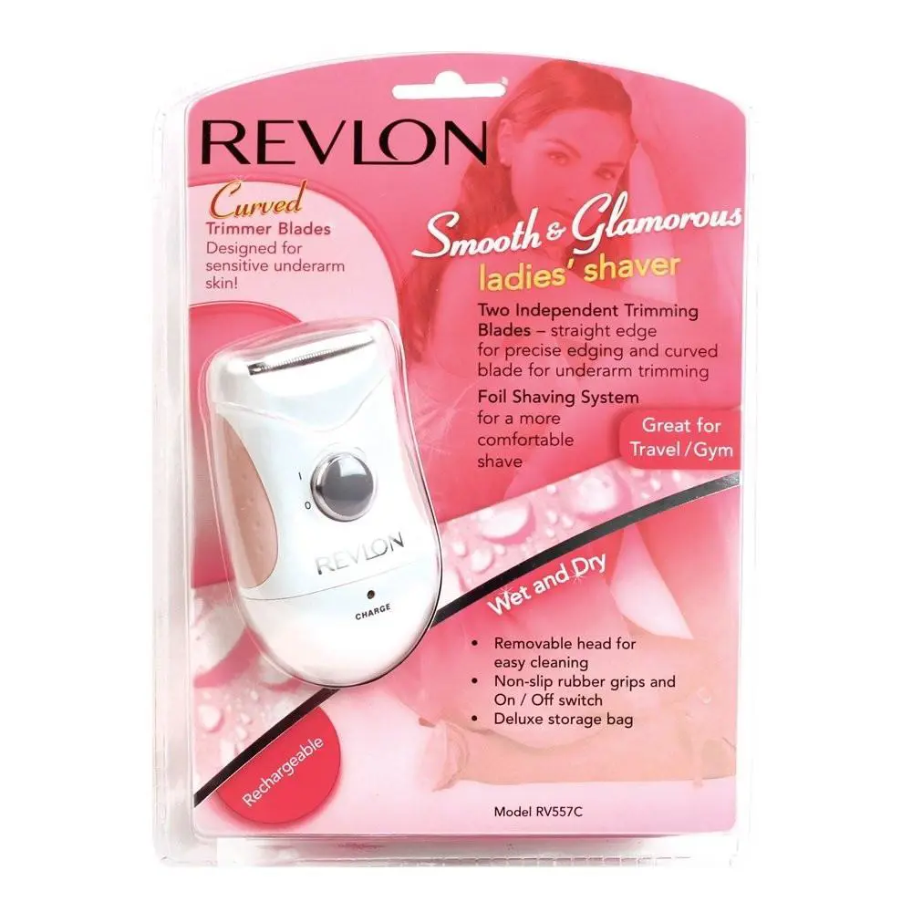Revlon RV557C Smooth and Glamorous Ladies Rechargeable Shaver Wet Dry Portable