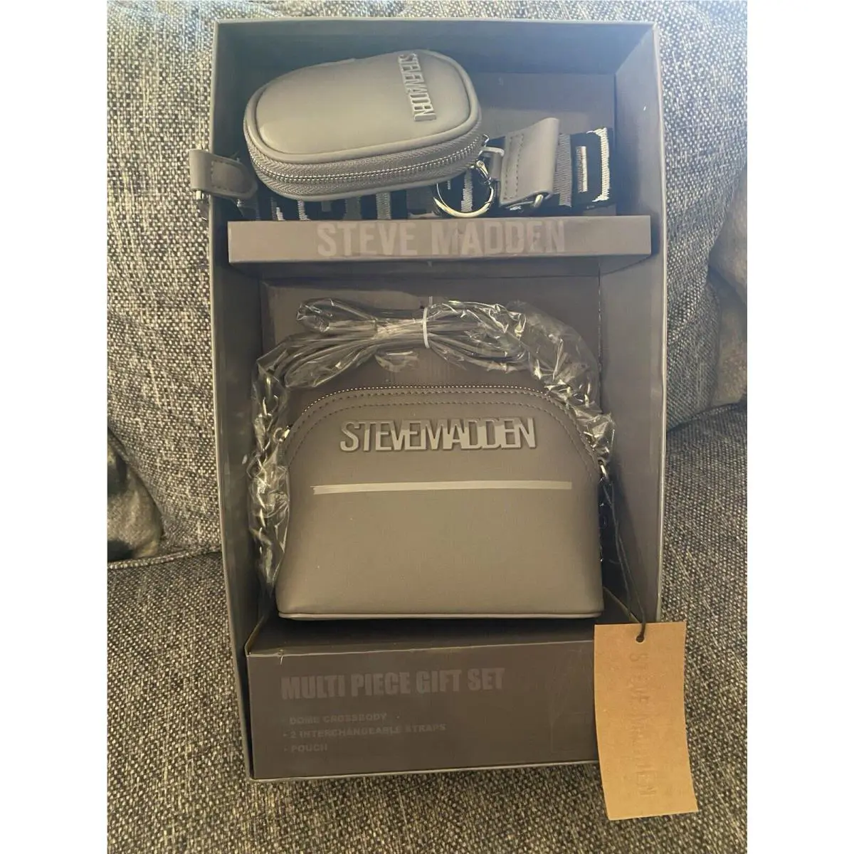 Steve Madden Bag/purse 3 Piece Gift Set Gravity Grey