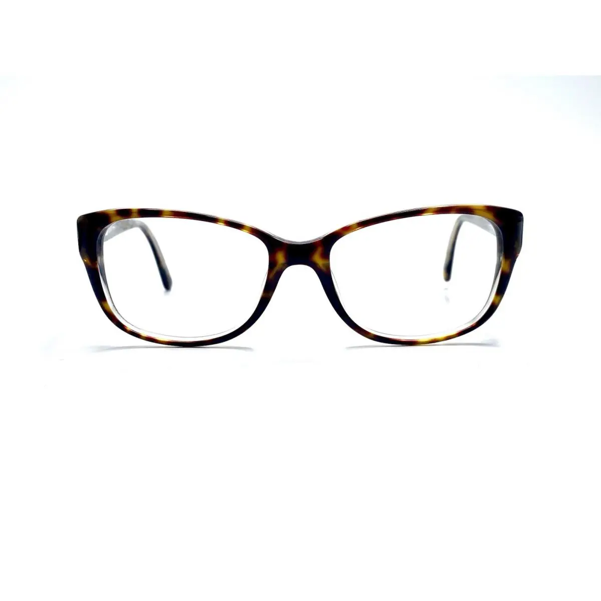 Anne Klein Brown Tortoise Clear Gold Cat Eye Glasses Crystal 52 17 135