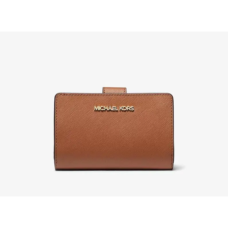 Michael Kors Jet Set Travel Medium Logo Saffiano Billfold Wallet Luggage