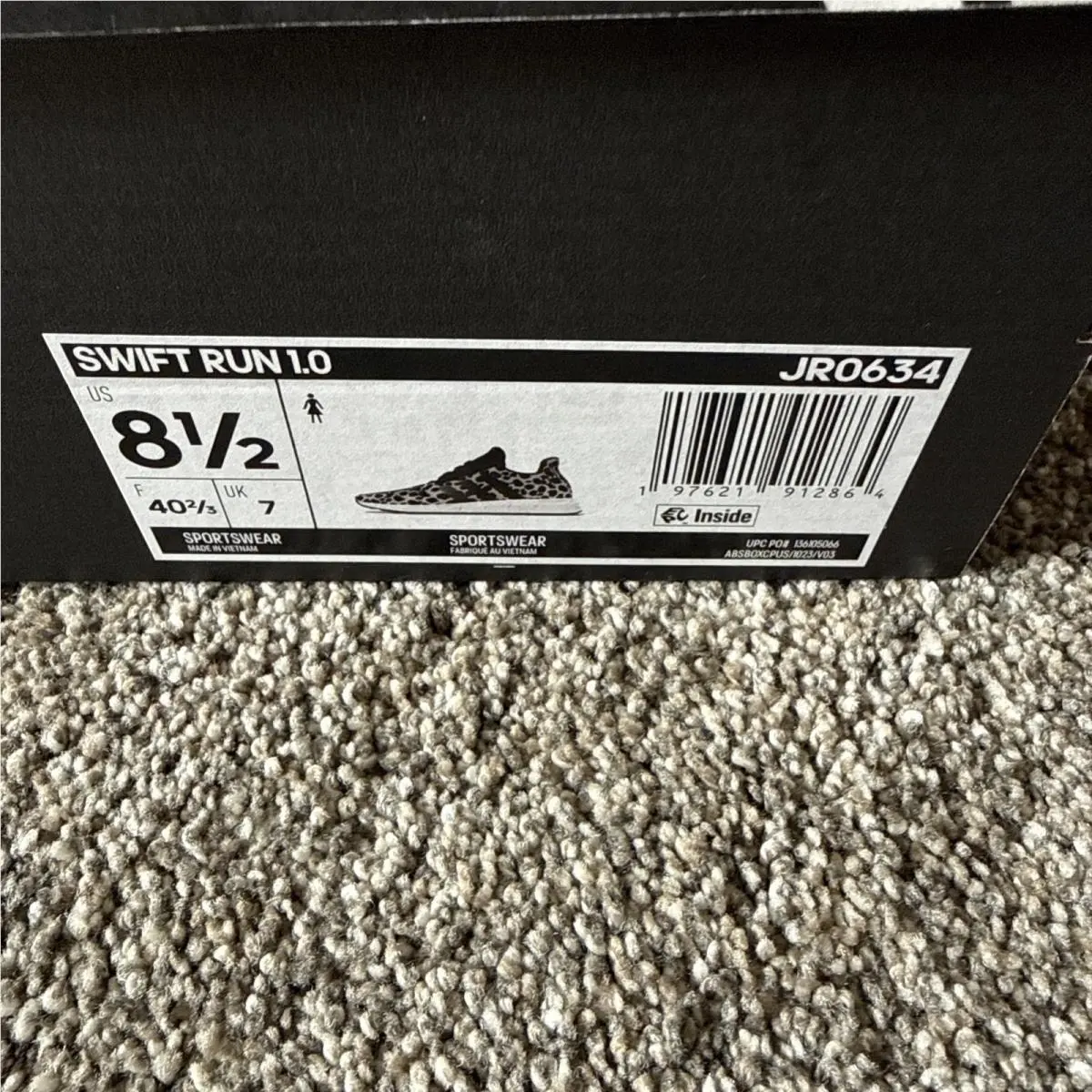 Adidas shoes - Adidas Women`s Swift Run 1.0 Shoes - JR0634 - Black/Gray 6