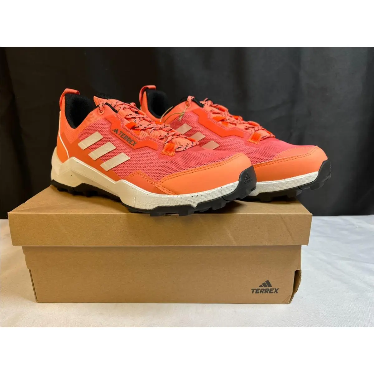 Adidas Womens Terrex AX4 HQ1047 Orange Mesh Lace Up Hiking Shoes Size US 8