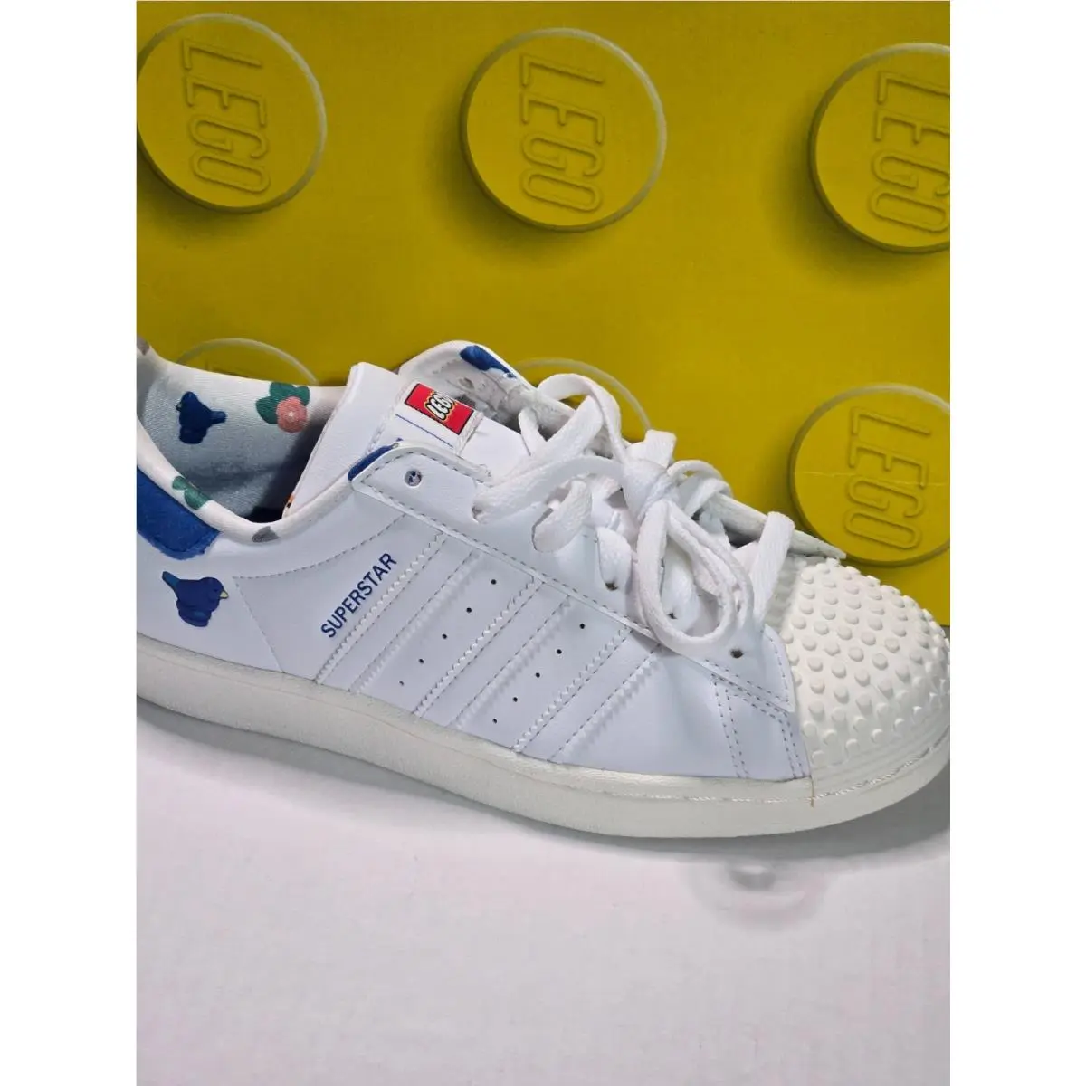 Adidas x Lego Superstar J Sneakers Size US 5 White/royal Blue IF2178 Sz 5