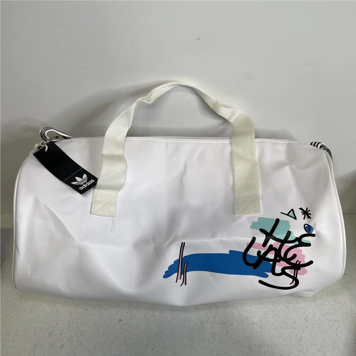 Adidas Helas Duffle Bag White Weekend Travel Gym