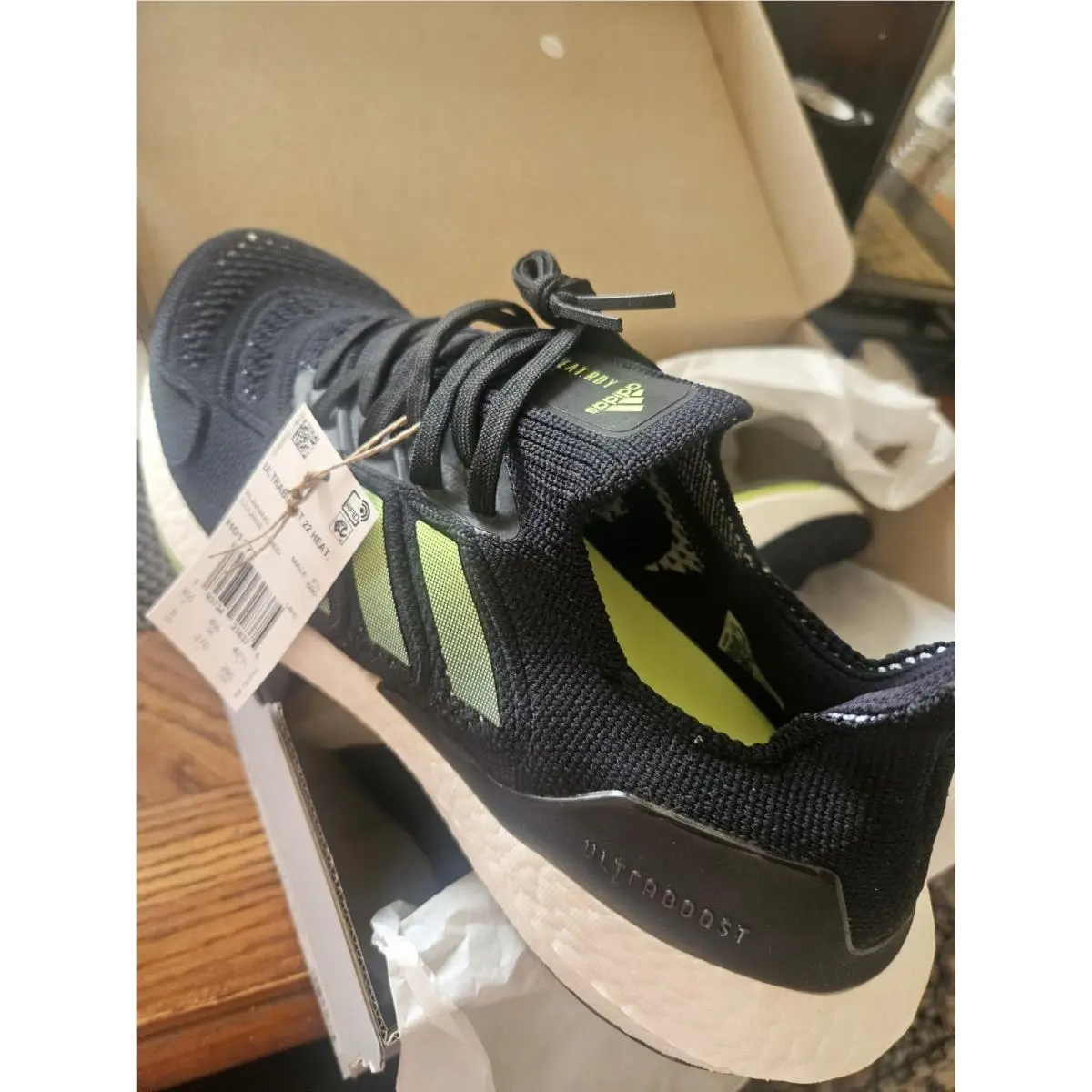 Men`s Adidas Ultraboost 22 Heat Rdy Running Shoes Black H01172