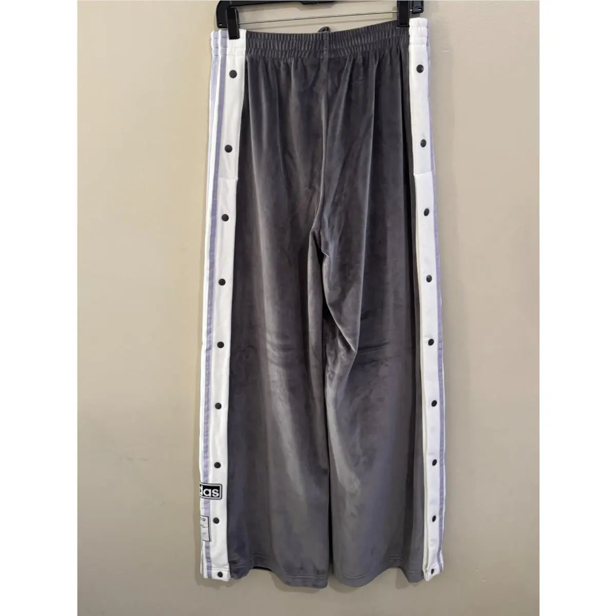 Adidas Adibreak Wide Legs Snap Button Tearaway Velour Track Pants Women M IW5584