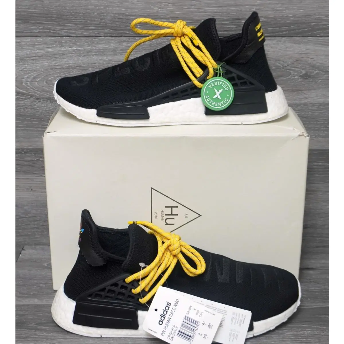 Pharrell x Adidas Nmd HU Human Race Core Species Black Men’s Size 8.5 BB3068