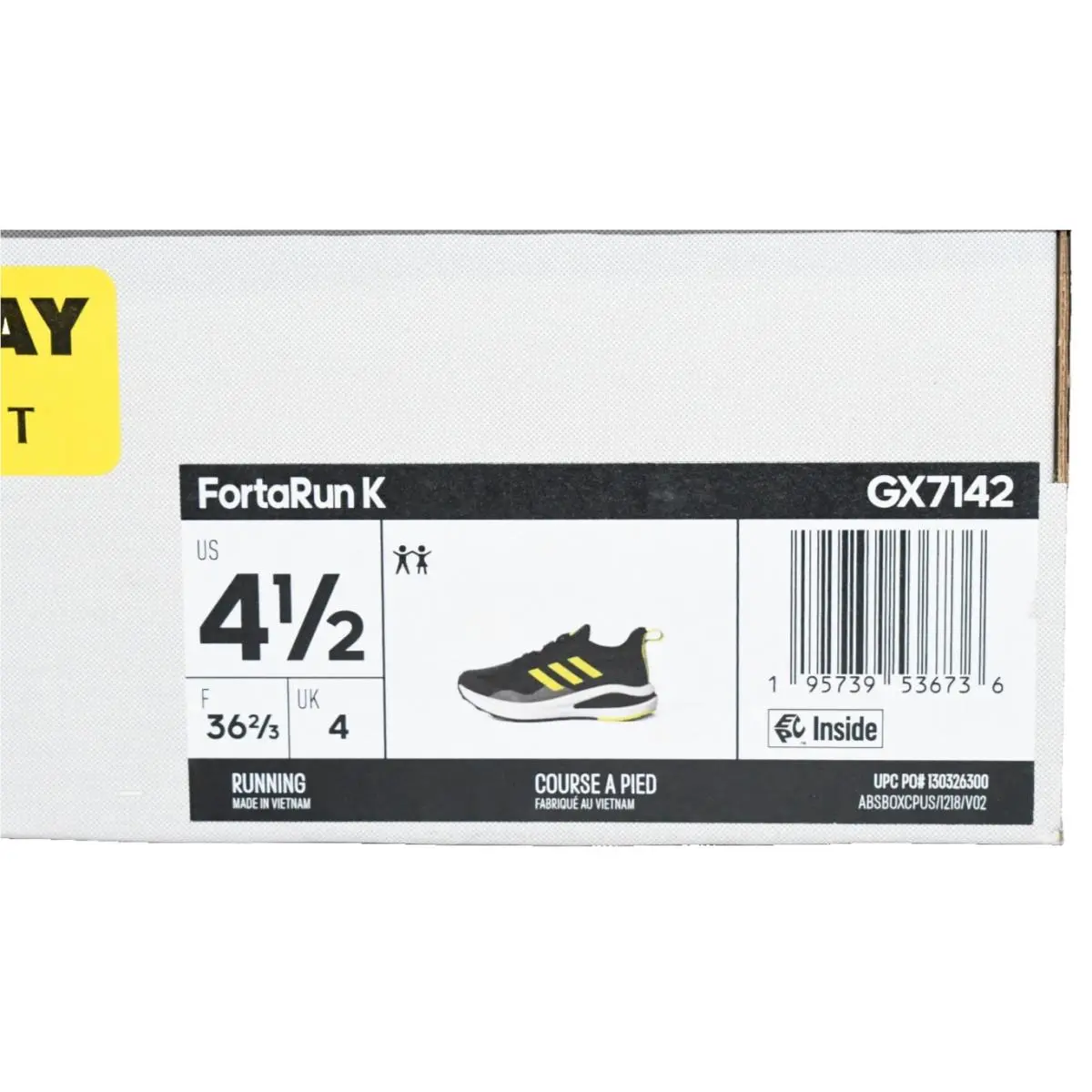 Adidas shoes - adidas FortaRun - FortaRun - GX7142 - Black & Yellow (UPC: 195739536736) 3