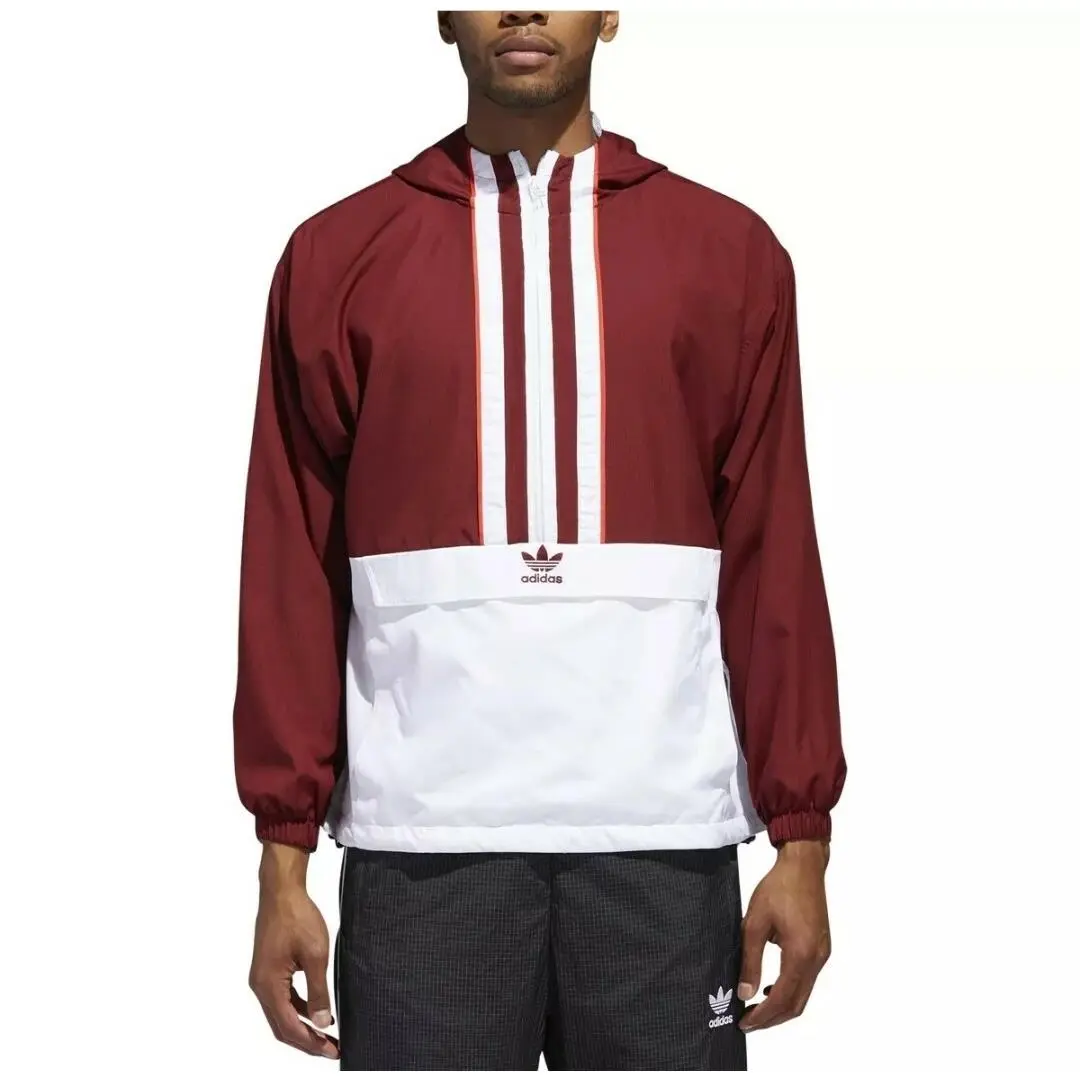 Adidas Men`s Size S Originals Anorak Jacket Noble Maroon DJ2853