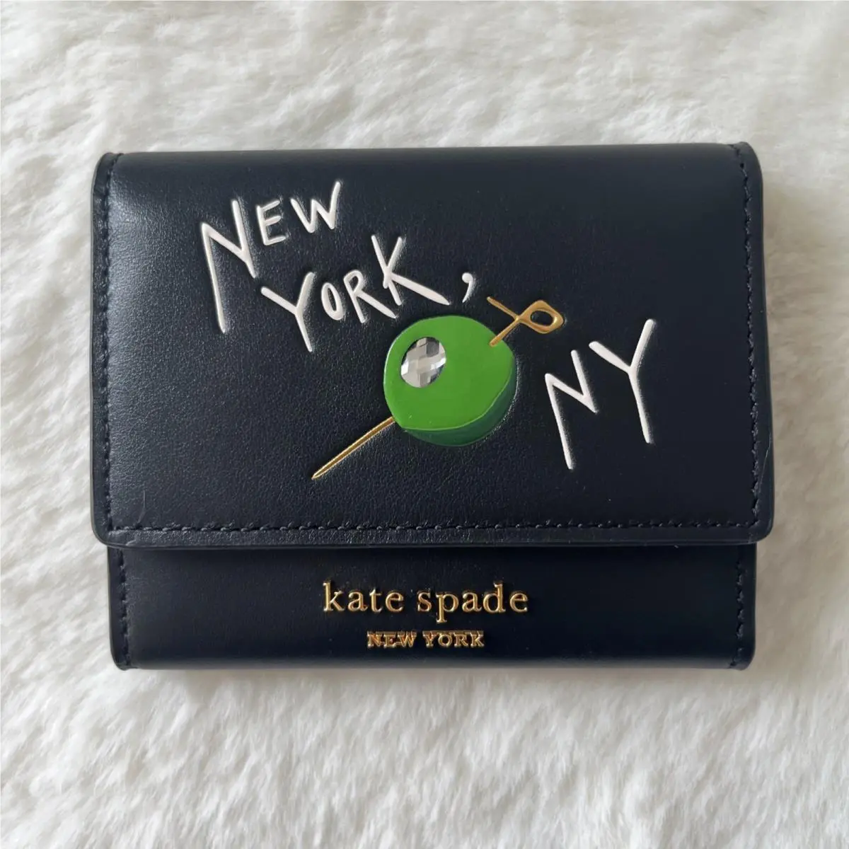 Kate Spade Perfect Match Flap Card Case Matchbox Wallet Black Multi