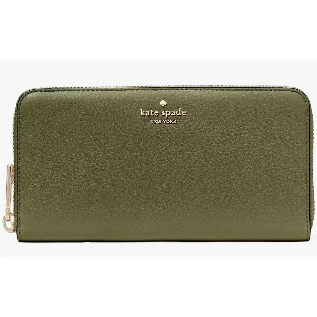 Kate Spade Lena Large Continental Wallet Dark Army Green Leather KH786