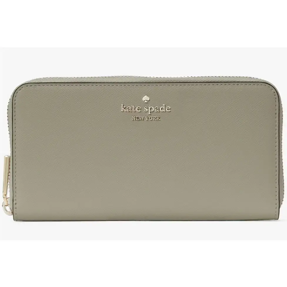 Kate Spade Madison Large Continental Wallet Grayish Green Leather KI364