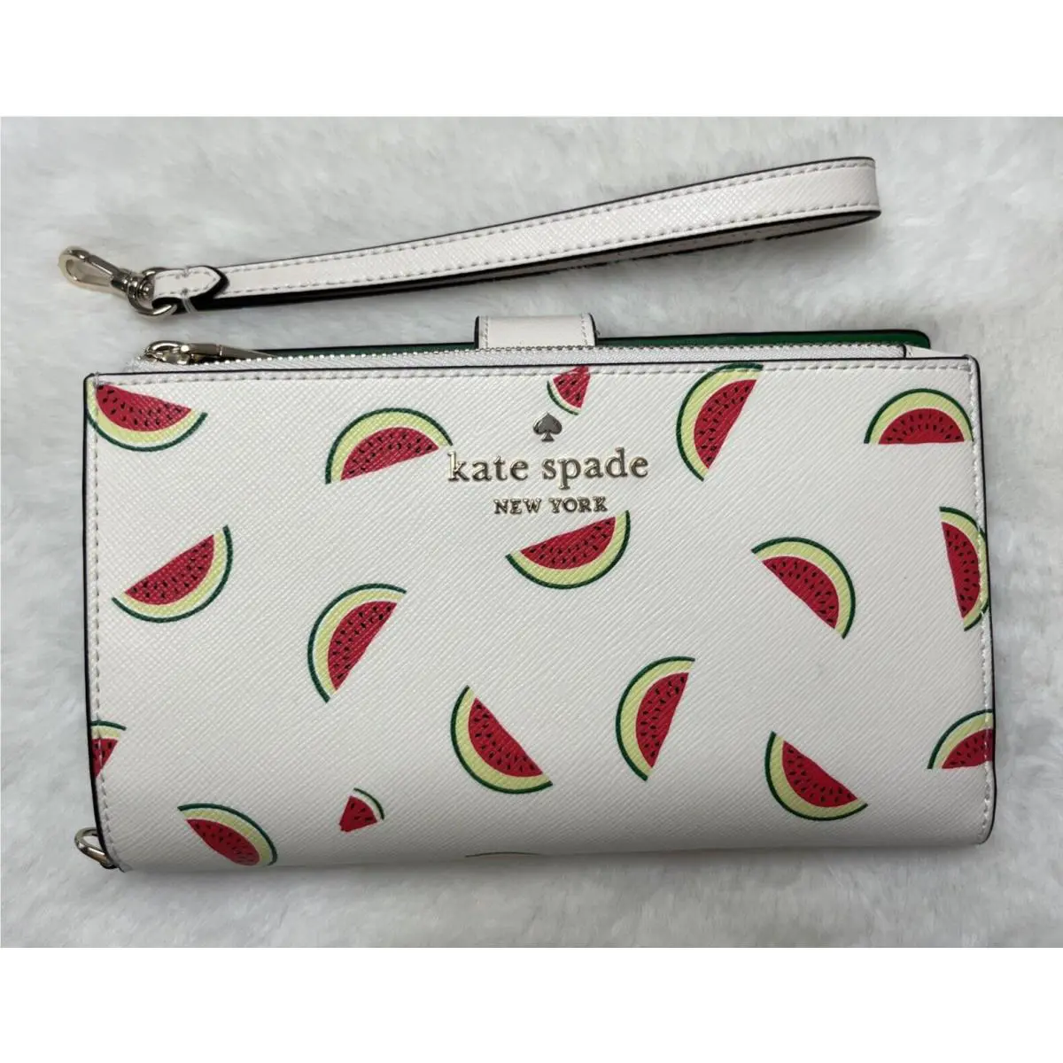 New Kate Spade Staci Watermelon Party Phone Wallet Wristlet Cream Multi