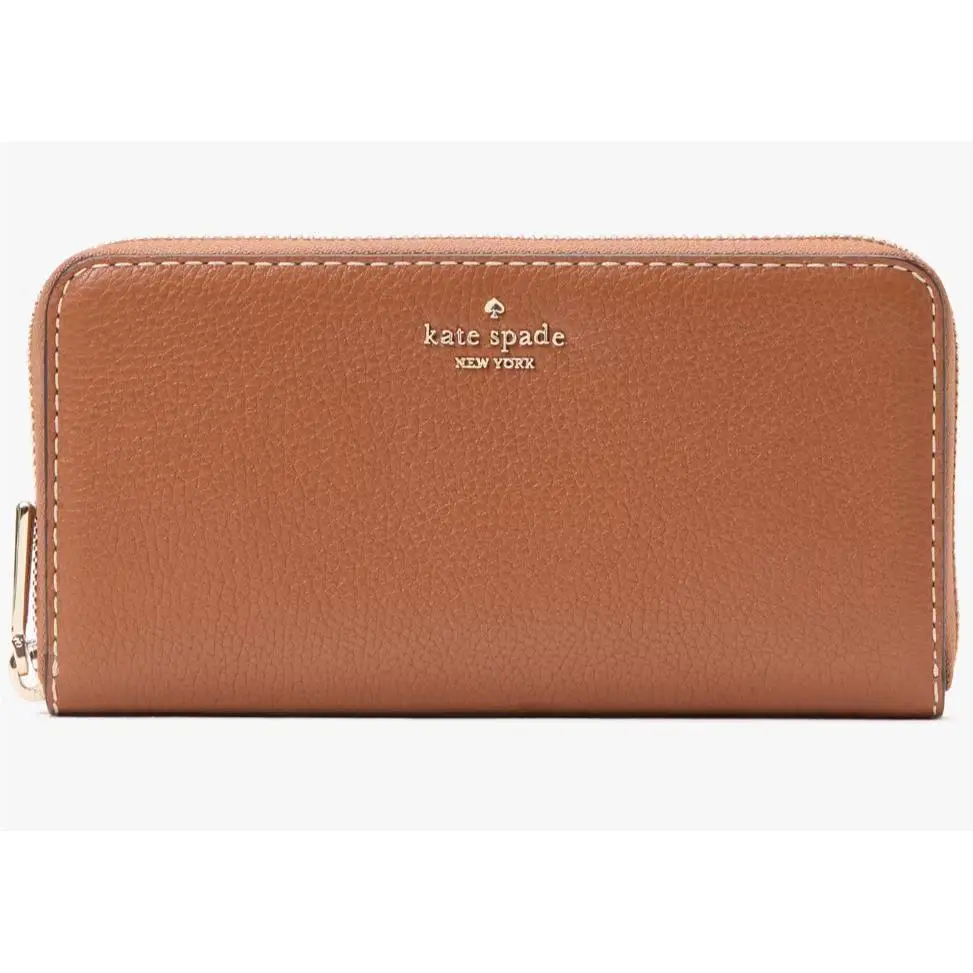 Kate Spade Lena Large Continental Wallet Brown Leather Ziparound KL849