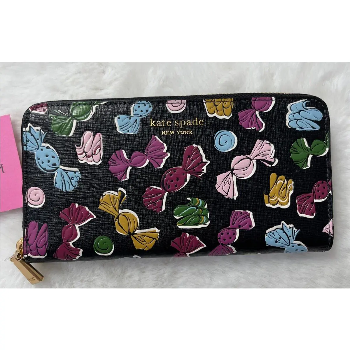 Kate Spade Morgan Assorted Candies Embossed Leather Zip Around Wallet Gift