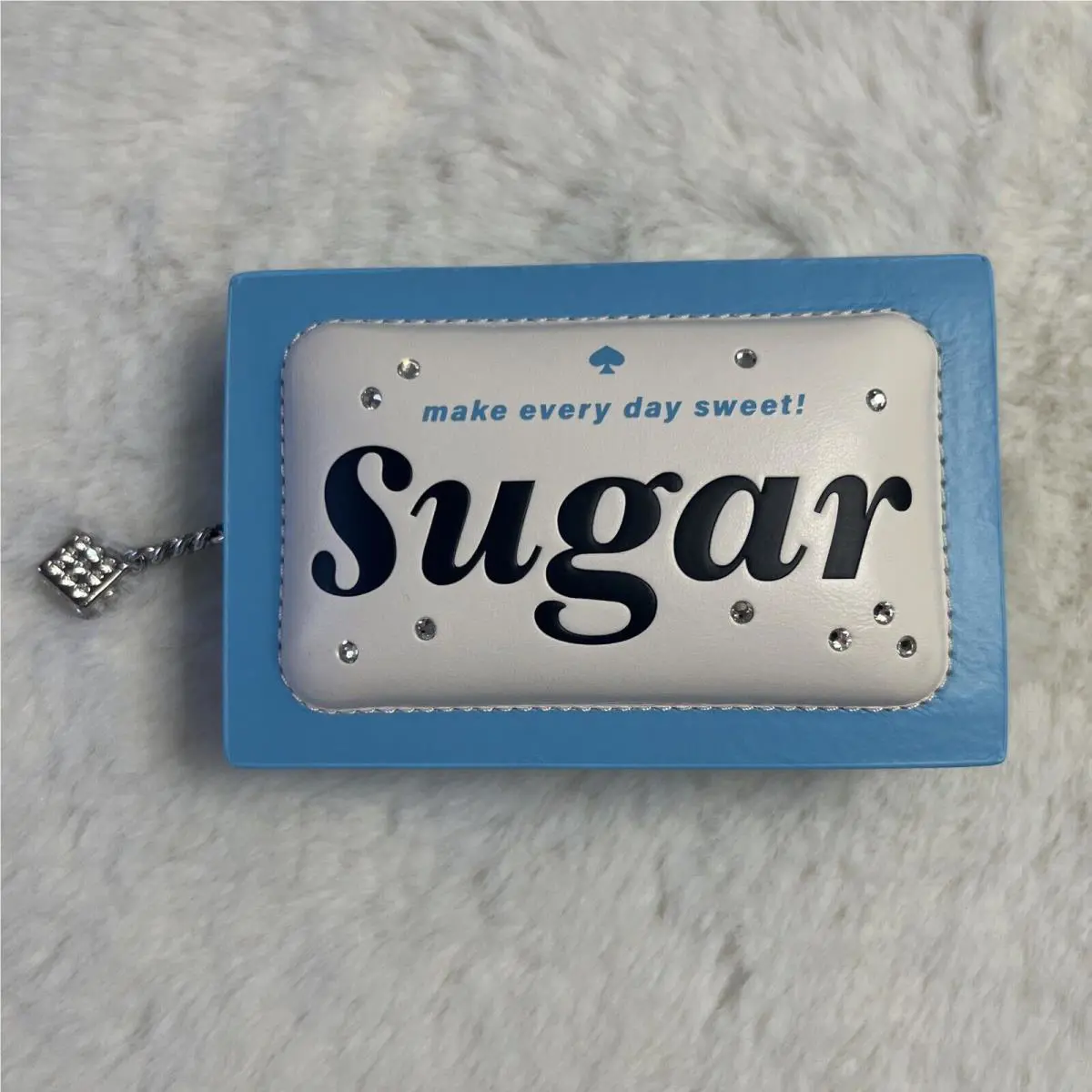 New Kate Spade Coffee Break 3D Sugar Packet Small Card Holder Cream Multi