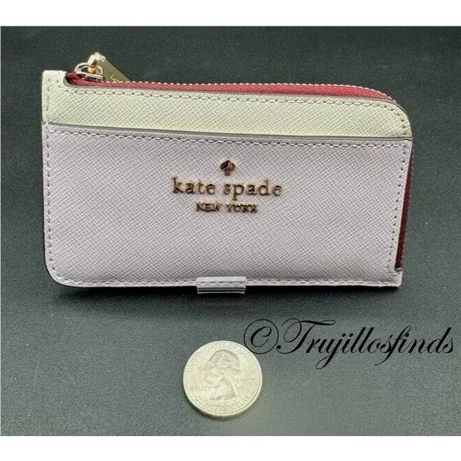 Kate Spade Madison Color Block Top Zip Card Holder Lilac Moon KC518