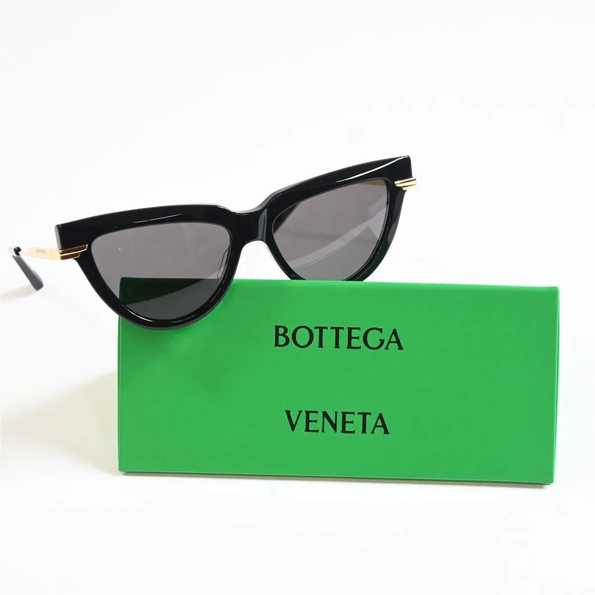 Bottega BV1265S 001 Womens Sunglasses Black/gold 54mm by Bottega Veneta