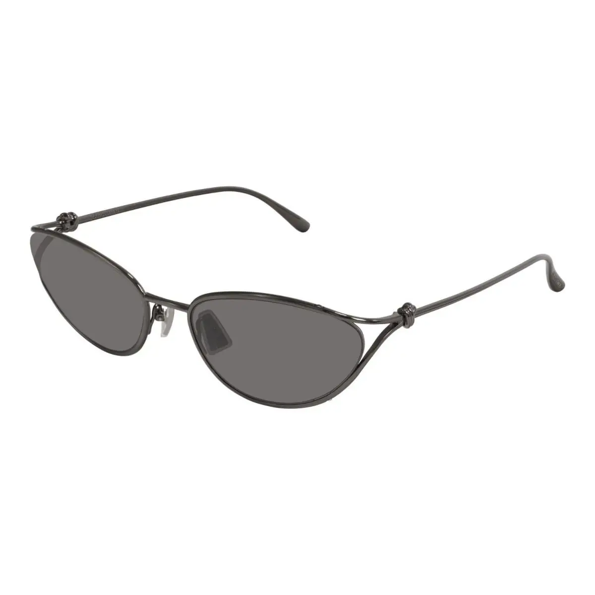 Bottega Veneta BV1330S Shiny Ruthenium/grey 001 Sunglasses