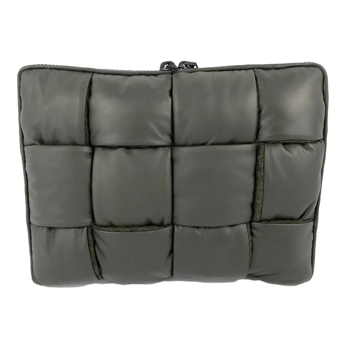 Bottega Veneta - Padded Maxi Intrecciato Woven Laptop Pouch - Green Clutch