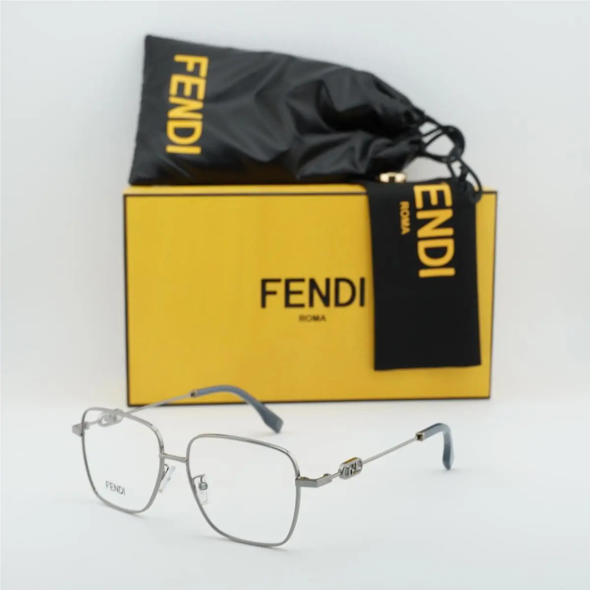 Fendi FE50102F 012 Shiny Dark Ruthenium 54mm Eyeglasses