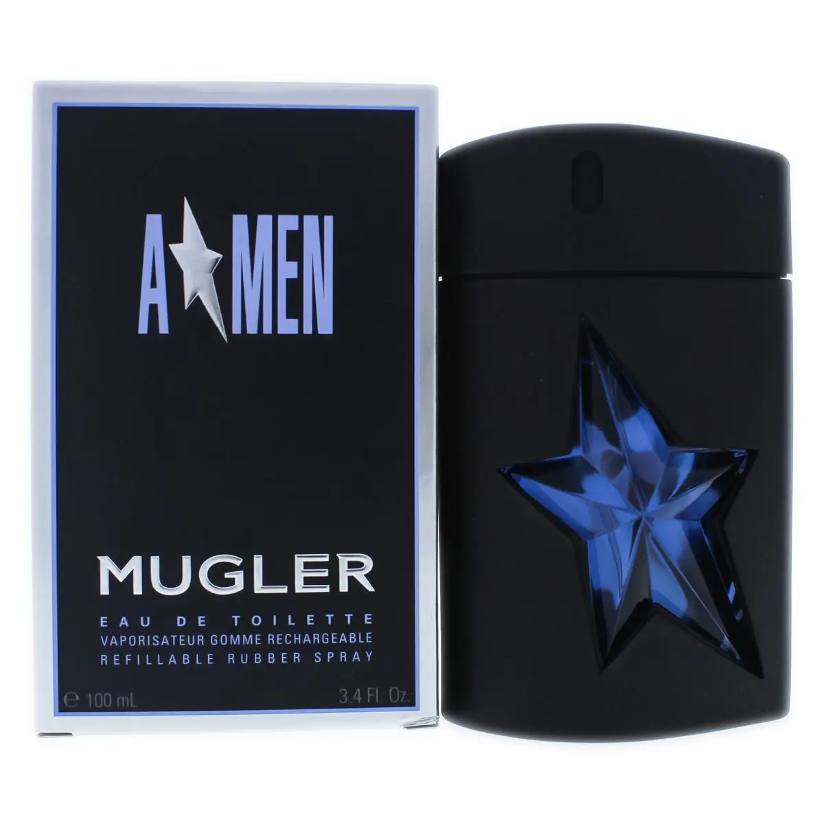 Angel by Thierry  For Men - 3.4 oz Edt Spray Refillable Rubber Spray by Mugler