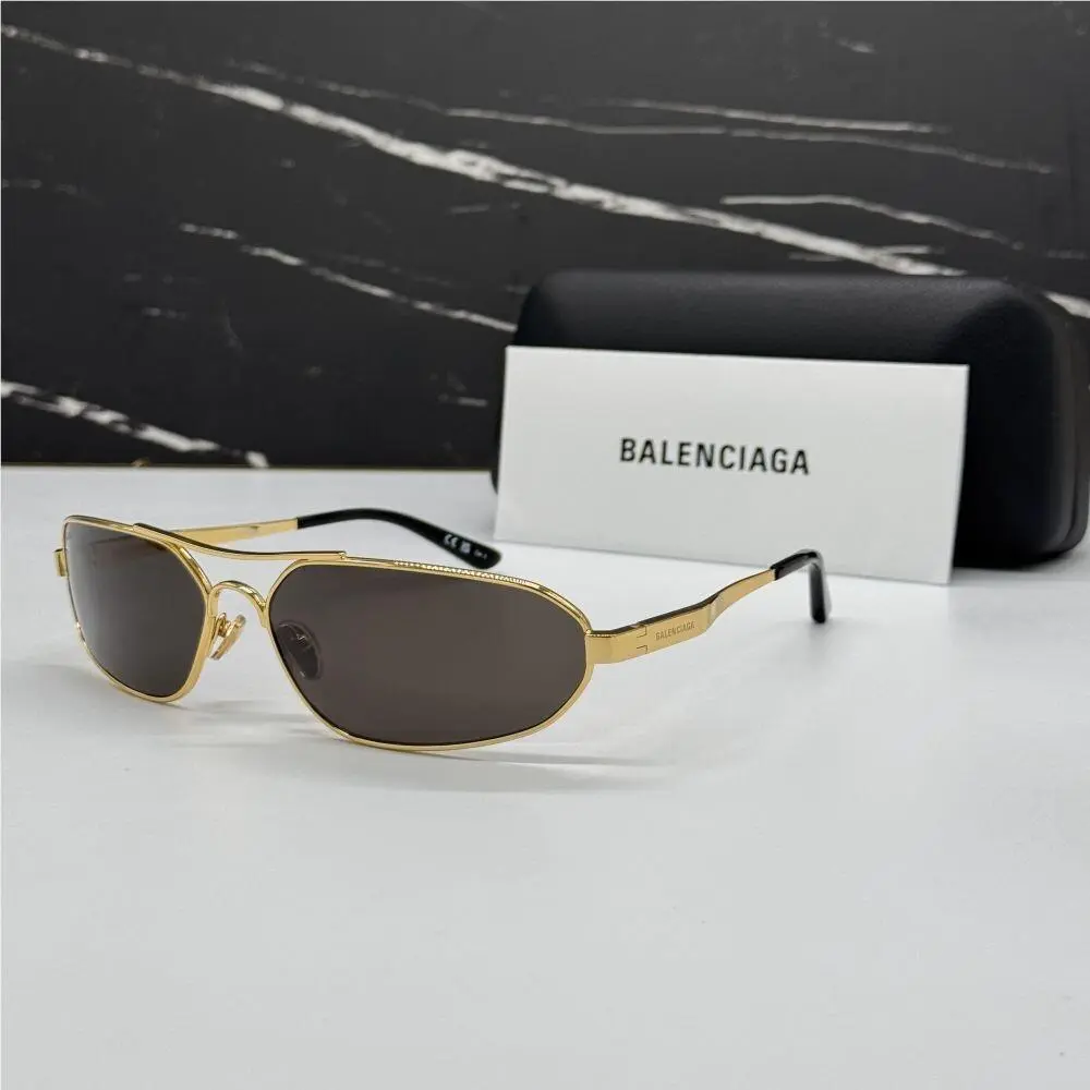 BB0227S 001 Balenciaga Unisex Gold/grey Men Balenciaga Sunglasses