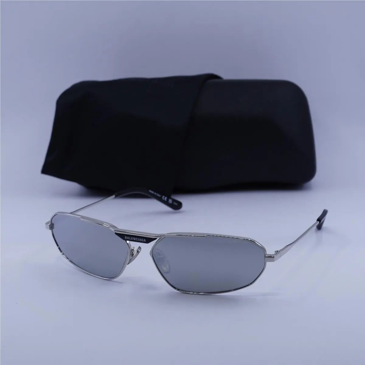 Balenciaga BB0245S 002 Silver/silver Mirror 64-15-135 Sunglasses