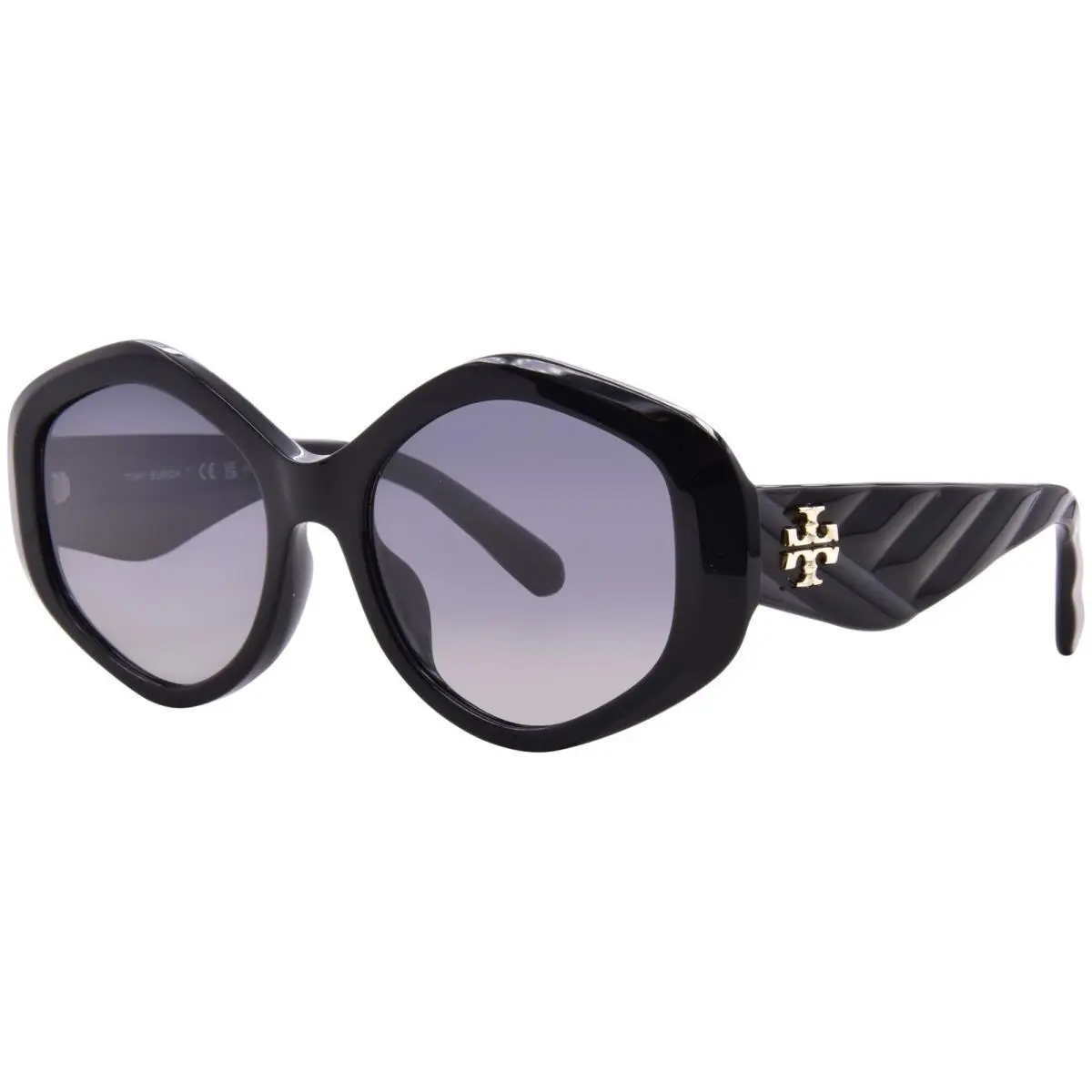 Tory Burch TY7217U 1709T3 Sunglasses Women`s Black/polarized Grey Gradient 55mm