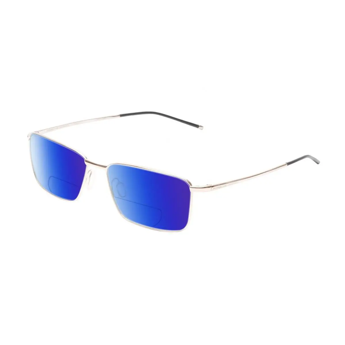 Porsche Design P8364 Unisex Polarized Bifocal Sunglasses Gold Black 55mm 41 Opt - Frame: Multicolor, Lens: Blue Mirror