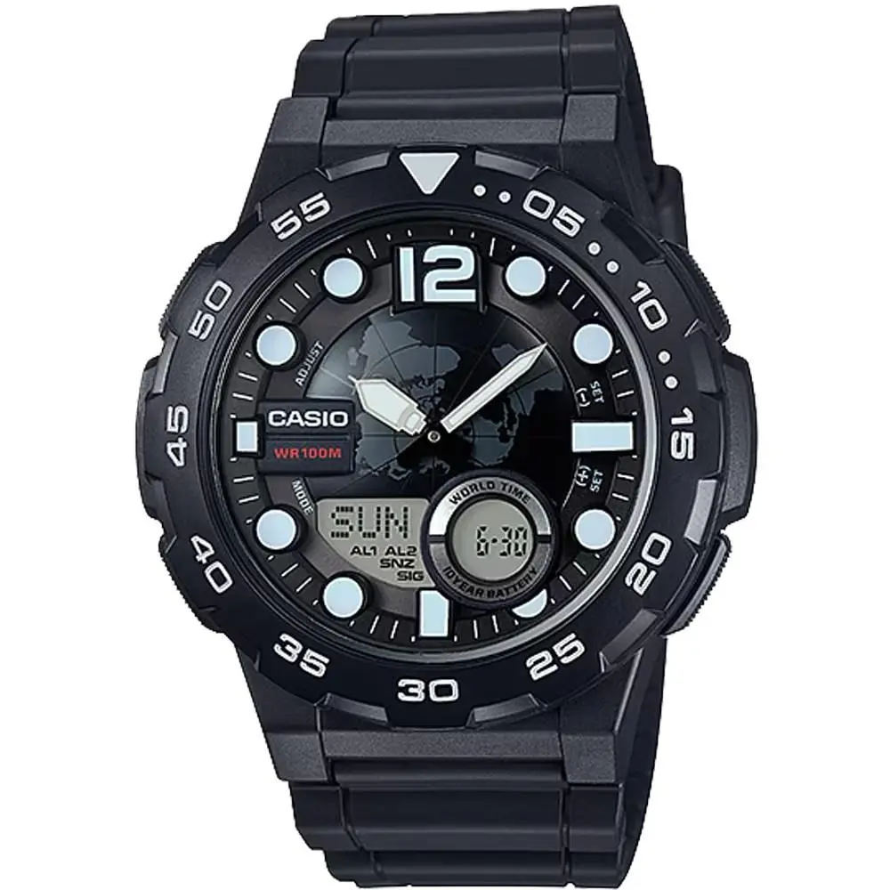 Casio Men’s Analog-digital Watch with Black Dial - AEQ-100W-1AV