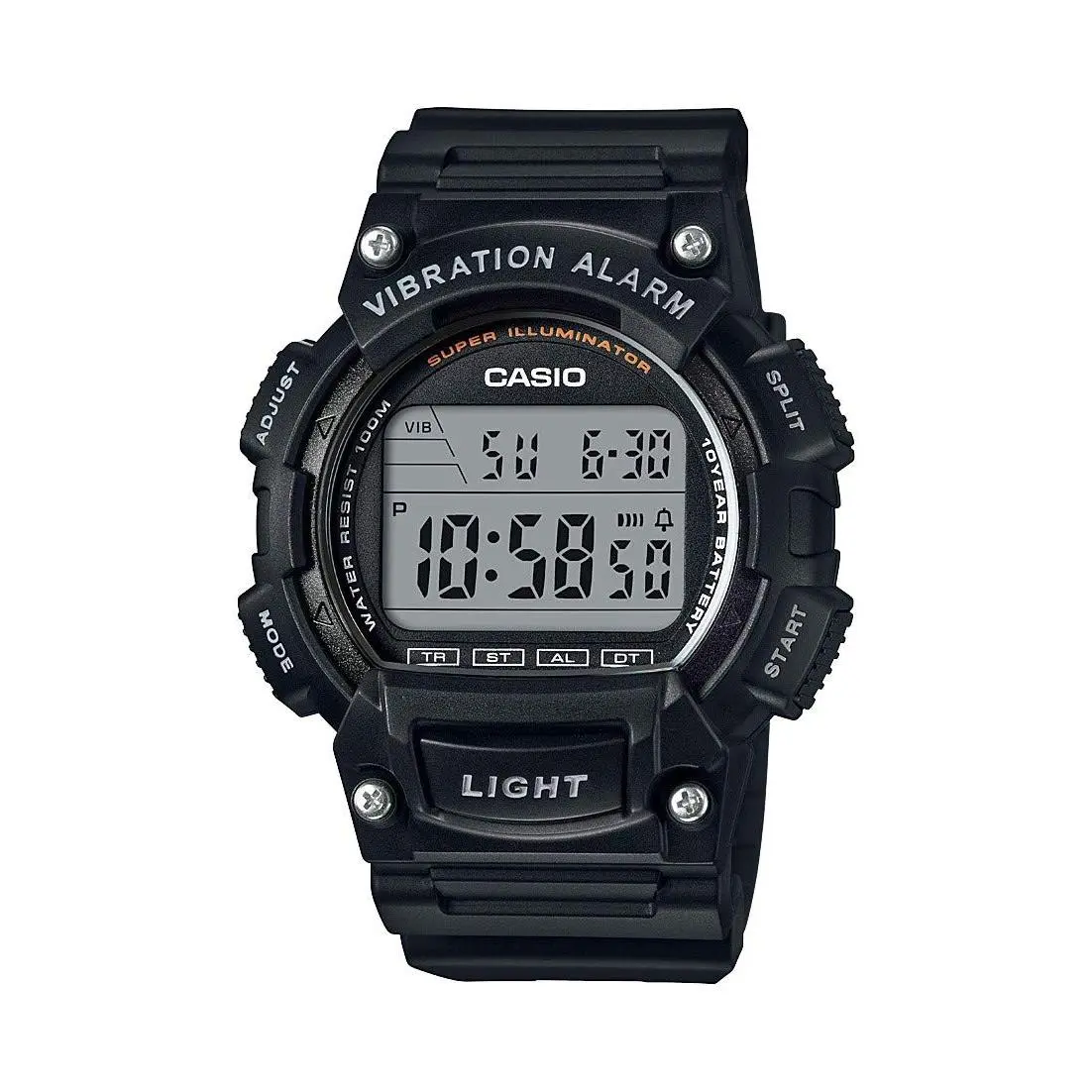 Casio Men`s `super Illuminator` Quartz Resin Casual Watch Color:black Model: