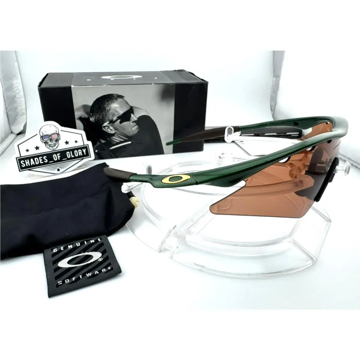 Oakley M Frame Golf Joker Metallic Green VR28 Sweep Vented Sunglasses 09-593