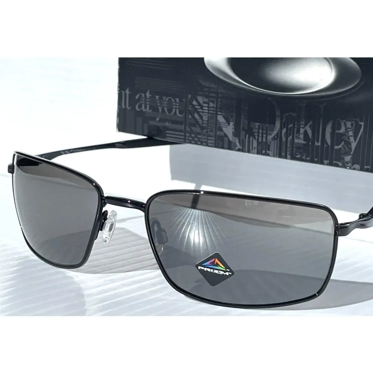 Oakley Square Wire Shiny Black Prizm Black 60mm Lens Sunglasses 4075-13