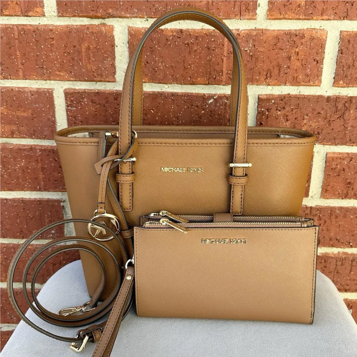 Michael Kors Jet Set Travel XS Tote Shoulder Crossbody Bag MK Wallet Luggage