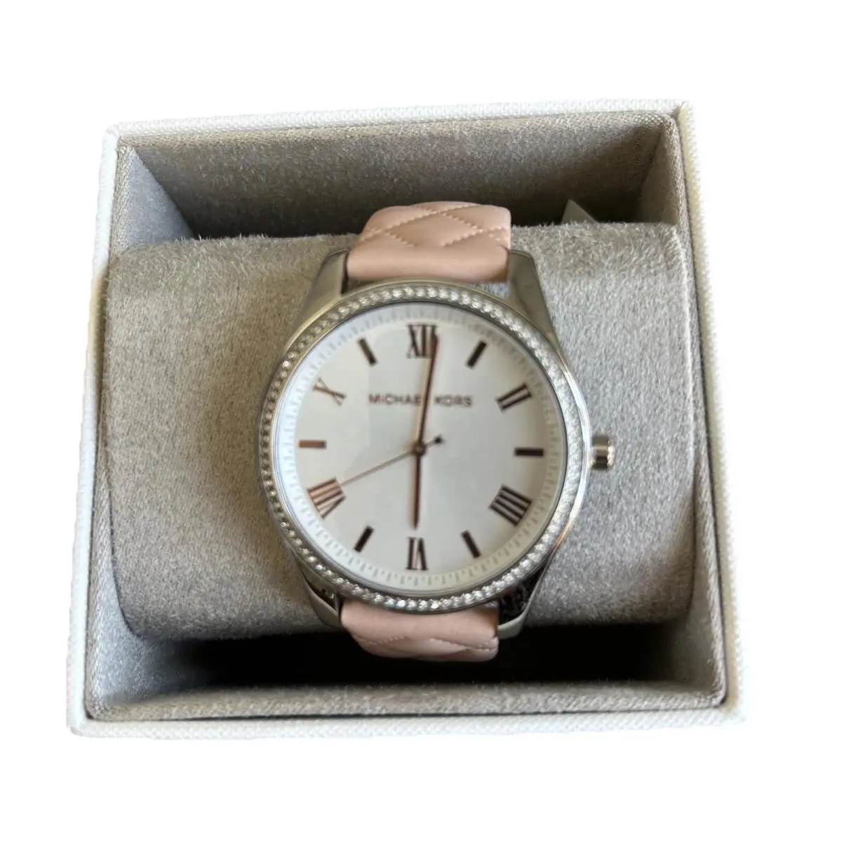 Michael Kors MK2772 Classic 40mm Women`s Embossed Blush Leather Watch