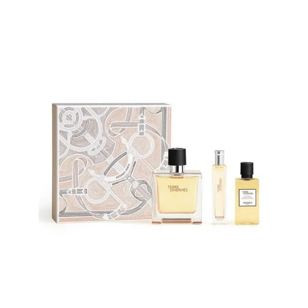 Terre D Hermes Parfum Set Spray Shower Gel Perfect For Modern Men Travelers