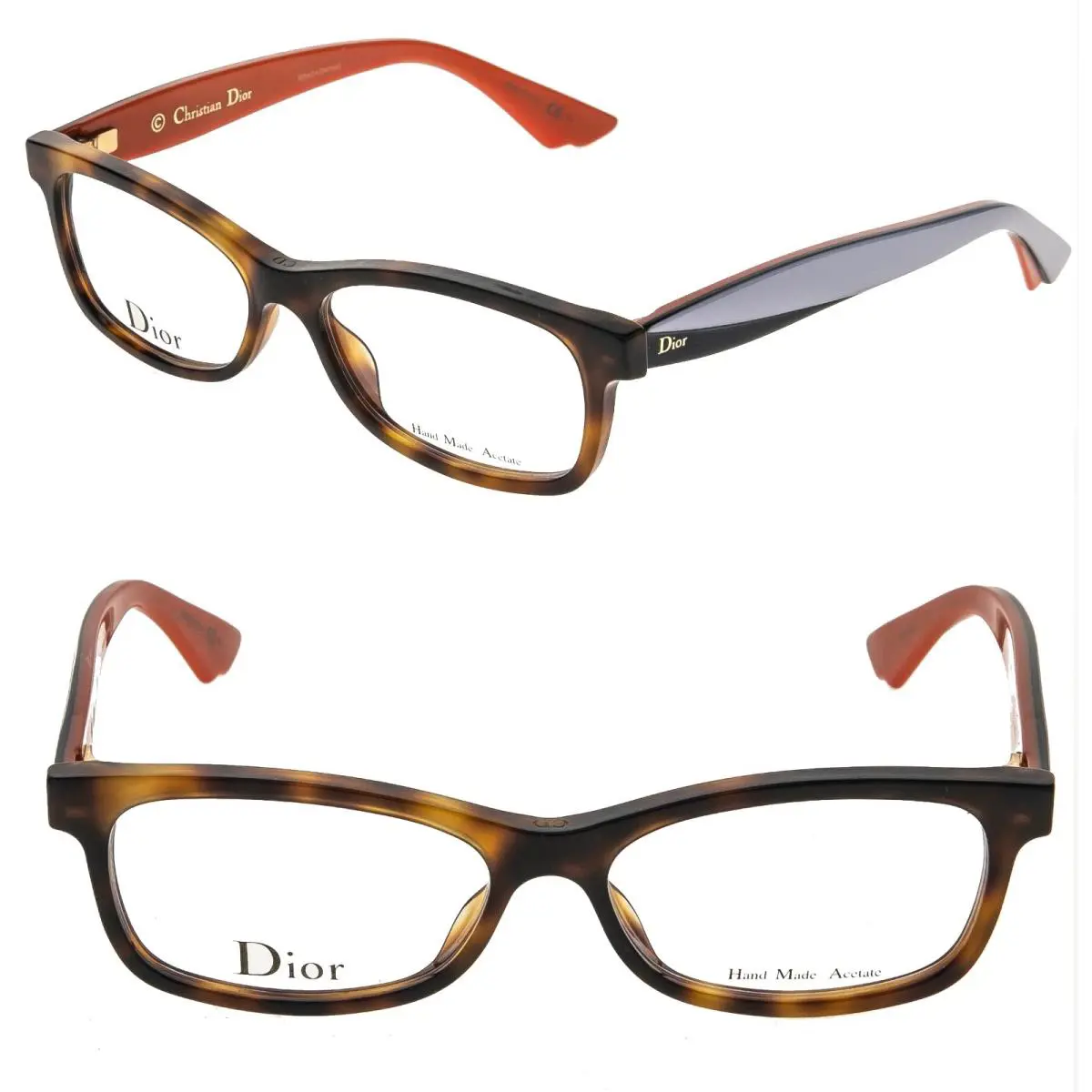 Christian  CD3289 3289 Havana Lilac Orange Square 53mm Optical Eyeglasses by Dior