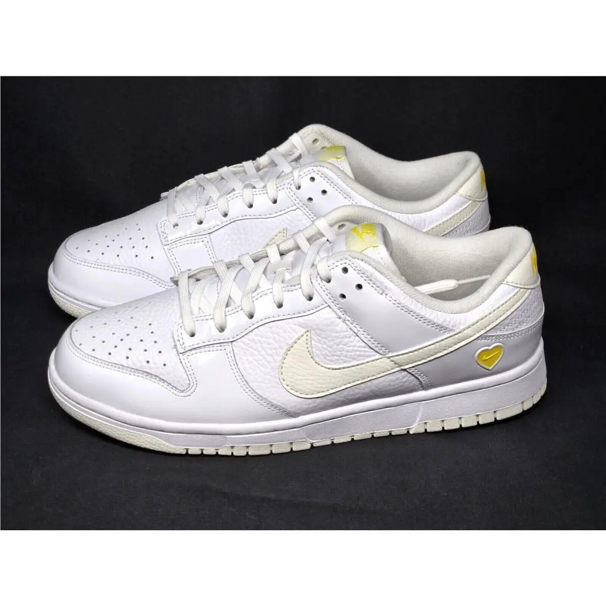 Nike Dunk Low Valentine`s Day Women`s 11 Mens 9.5 White Yellow FD0803-100 Nby