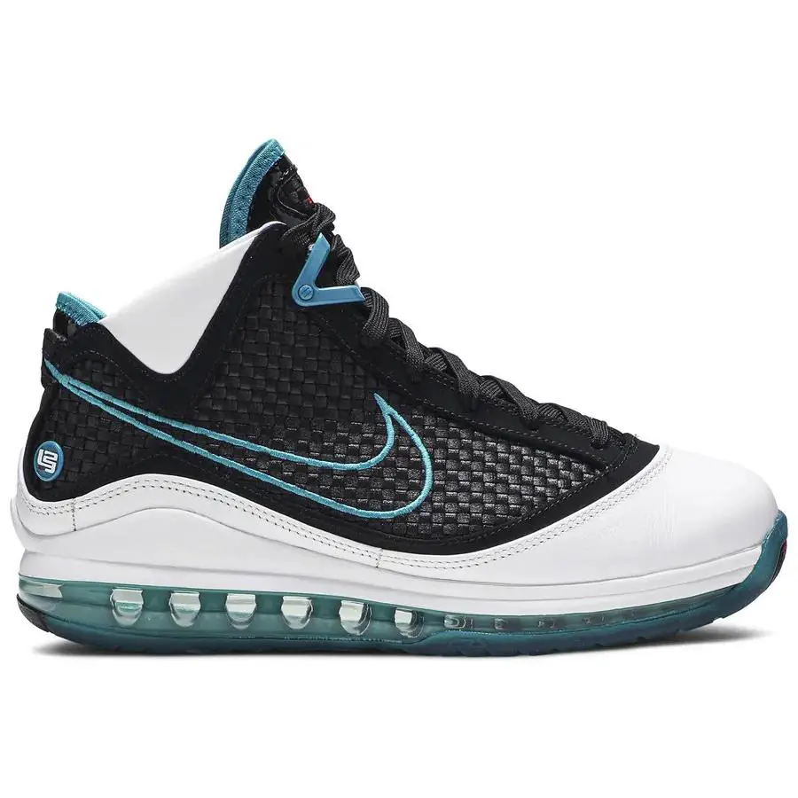 Men`s Nike Air Max Lebron 7 Retro QS `red Carpet` 2019 CU5133 100 - White/Black/Glass Blue/Chilling Red